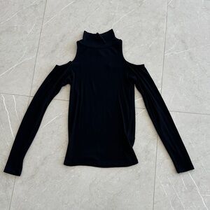 Elegant Black Cold Shoulder Top